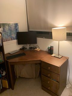 Wooden Study Table & Storage Dresser Set