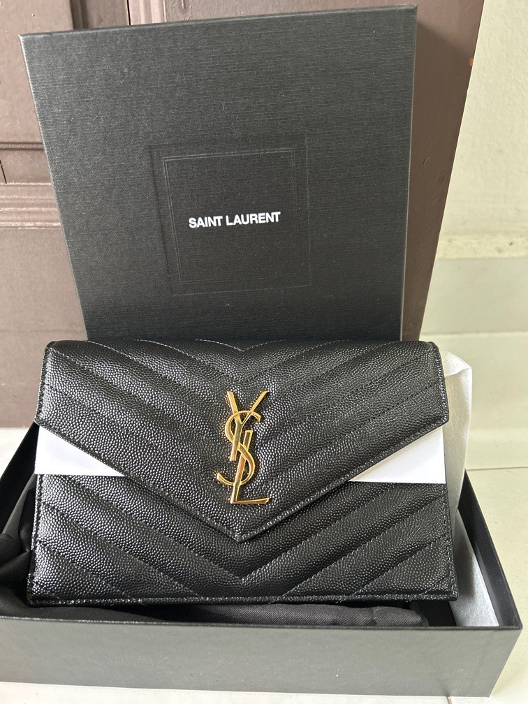 YSL wallet on chain, Luxury, Bags & Wallets on Carousell