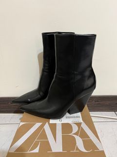zara黑色造型短靴