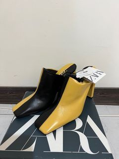 zara拼接高跟拖鞋✨
