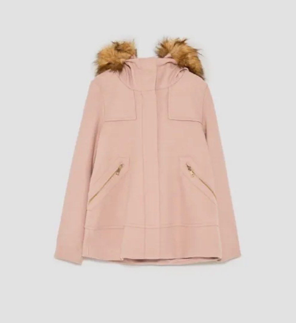 Zara Wool Coat With Hood, Women'S Fashion, Coats, Jackets And Outerwear On  Carousell