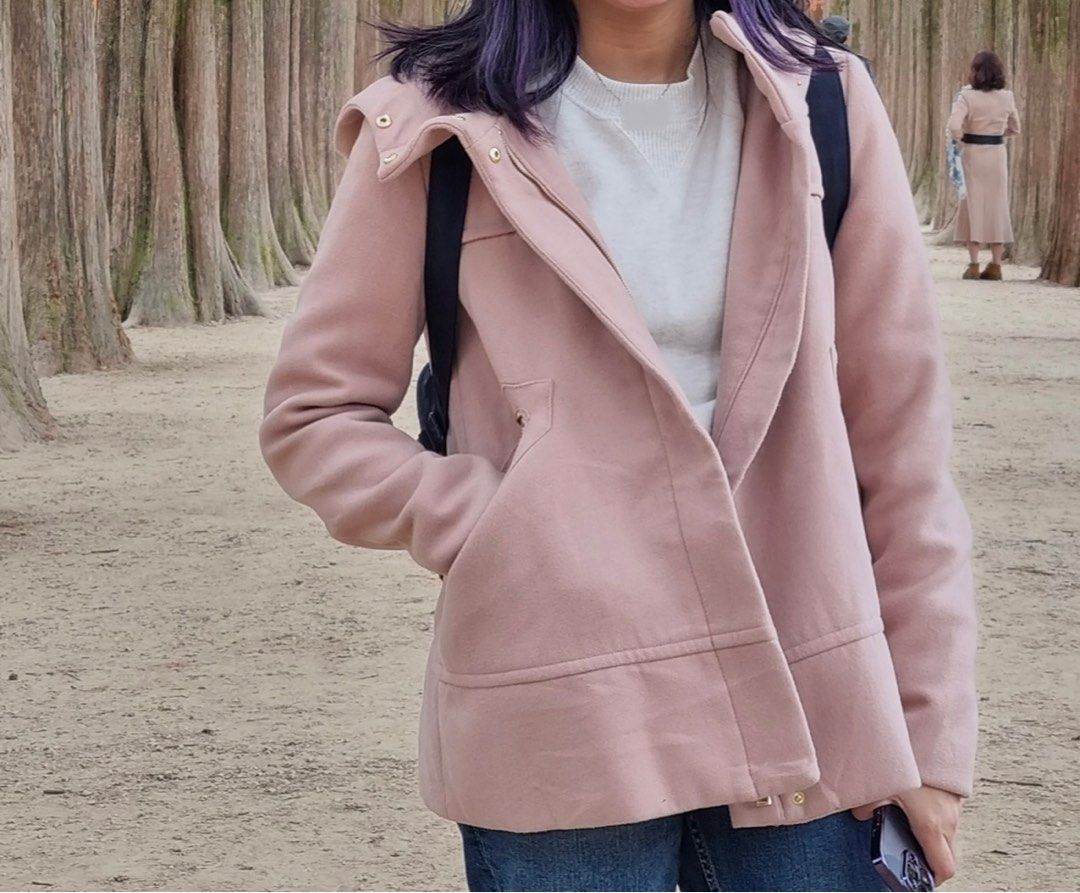 Zara Wool Coat With Hood, Women'S Fashion, Coats, Jackets And Outerwear On  Carousell