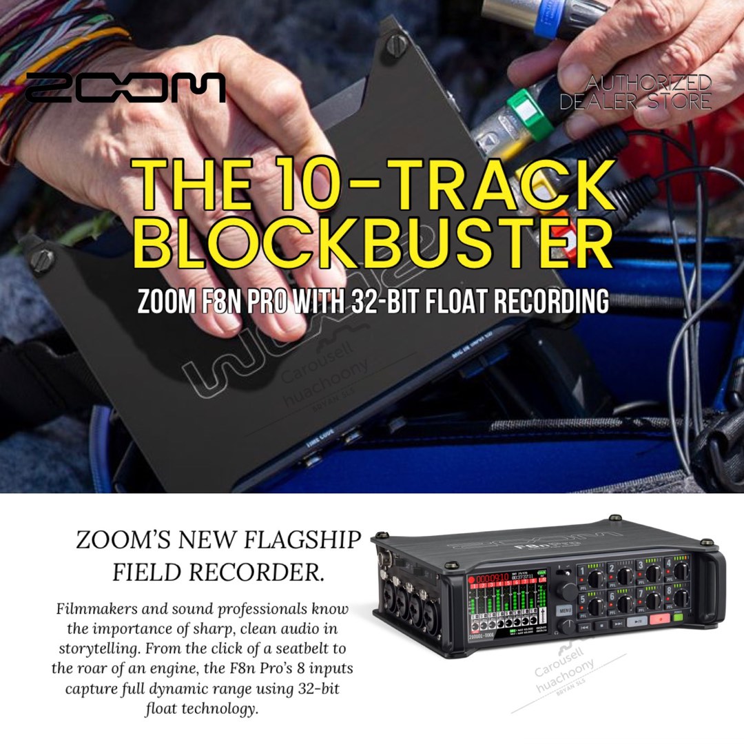 ZOOM F8n Pro 8Input / 10Track Multitrack Field Recorder ( 2023 super