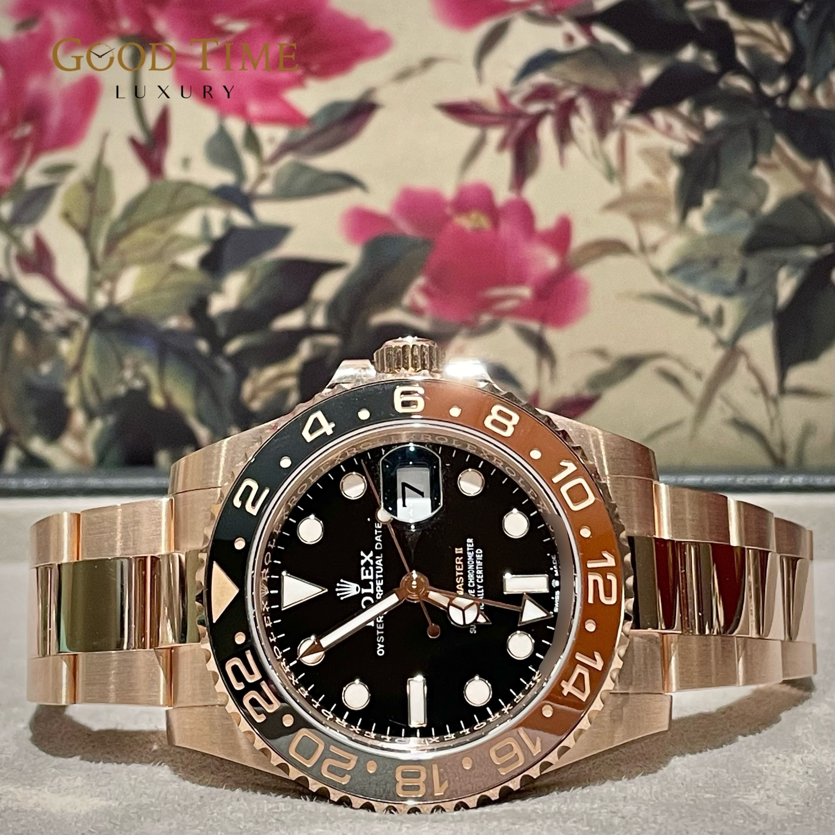 2023 DEC BNIB Unworn Rolex Rootbeer 126715CHNR Rose Gold GMT Master II