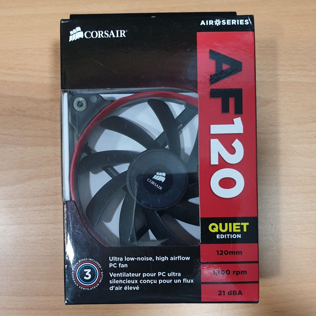 2x Corsair AF120 120mm Quiet Edition airflow fans, Computers & Tech ...