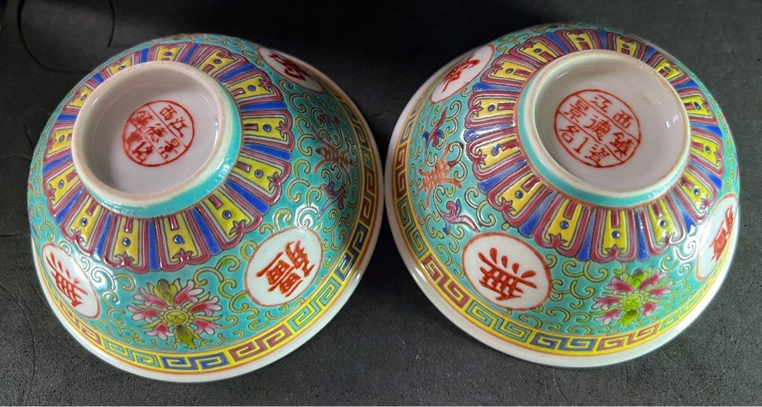 景德鎮70年代輸出產品。萬壽無疆。カップ3個ソーサー3枚。計6点セット