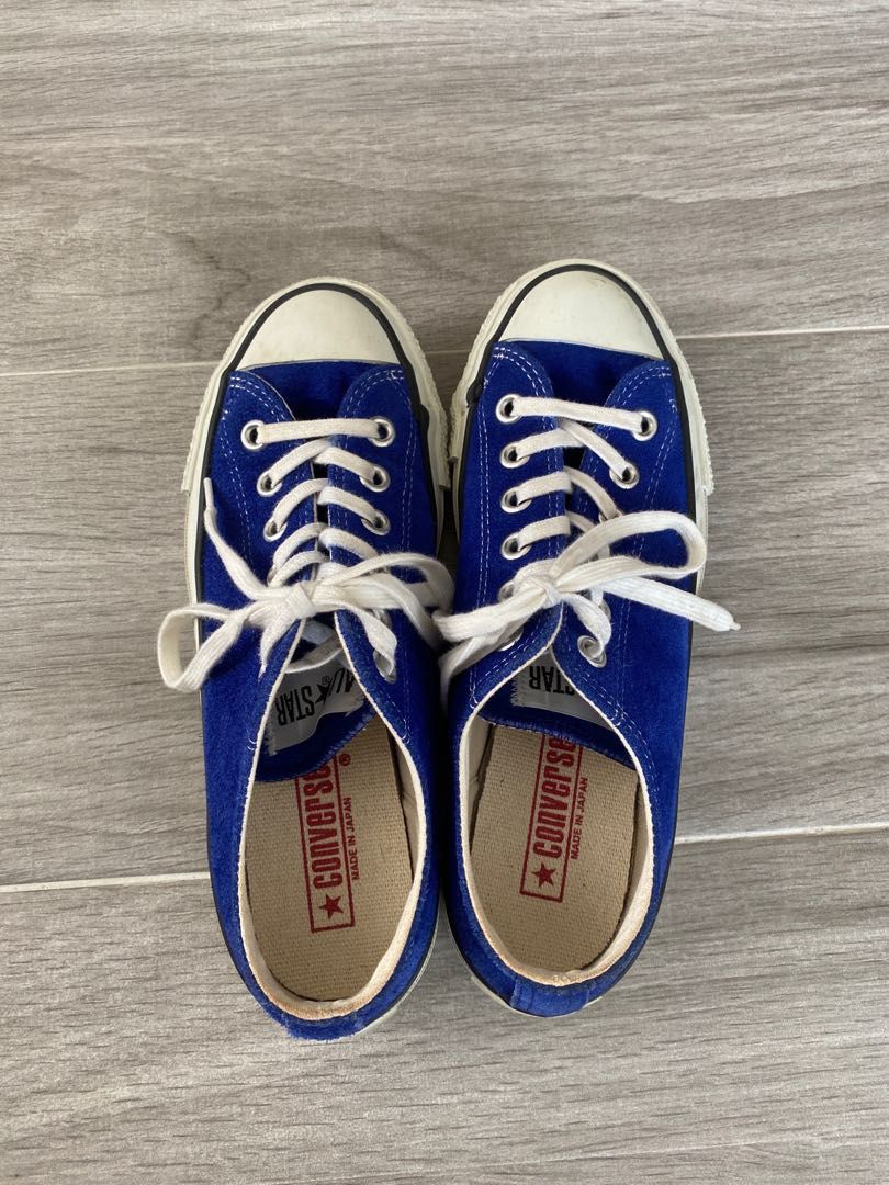 90%新Converse Suede All Star J OX Made in Japan 寶藍色麂皮鞋中古日