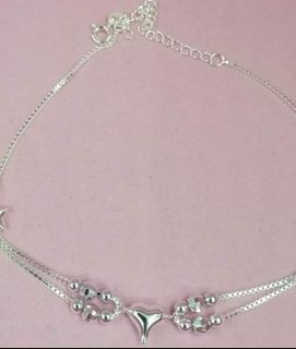 925 Heart Silver Anklet