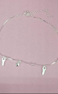 925 KEY OF HEART SILVER ANKLET