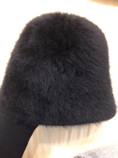 黑色絨毛毛造型漁夫帽