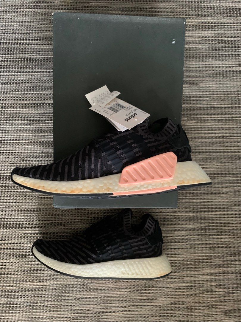 Adidas nmd r2 women's black pink clearance