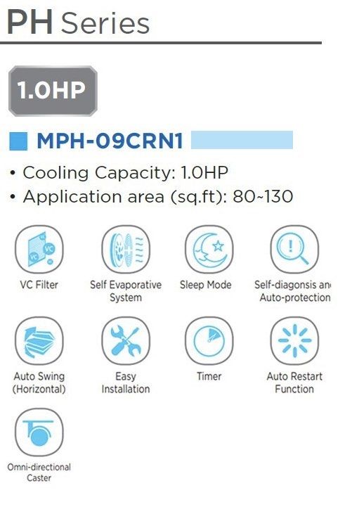 Air conditioner Midea 1.0HP PH Series Portable Air Cond MPH09CRN1