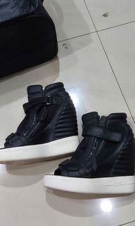 ASH Black Platform Wedges High Shoes Sneakers Sepatu Hitam Original Open Toe Shoe Sandal