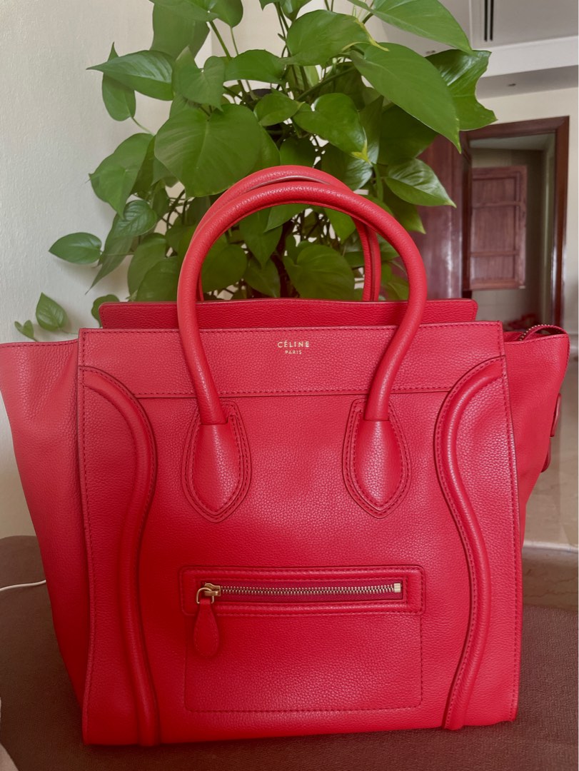 Celine mini online luggage red