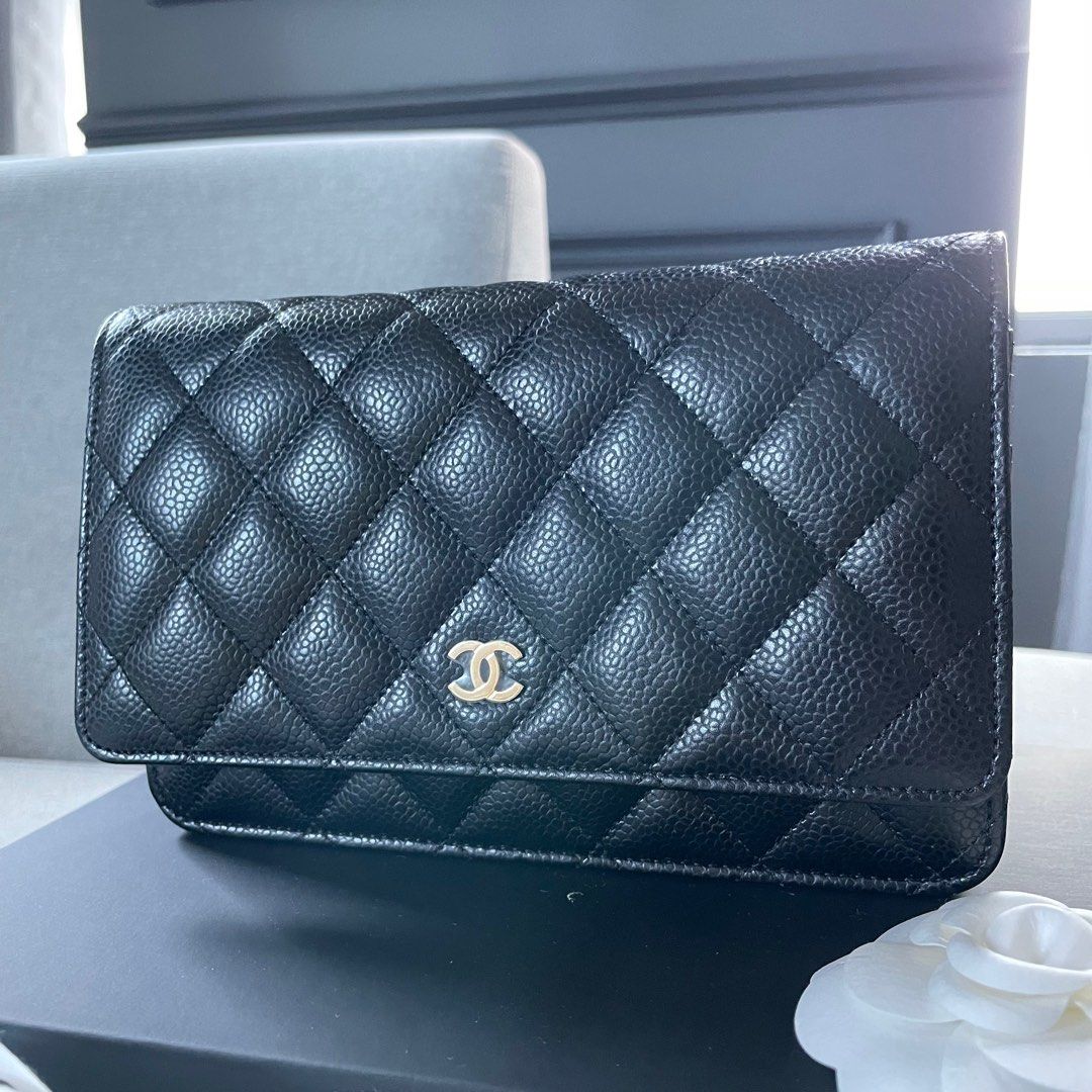 Authentic Chanel Classic Wallet on Chain WOC Black Caviar GHW gold hardware  brand new full set March 2023 with receipt small mini square rectangular ,  Luxury, Bags & Wallets on Carousell