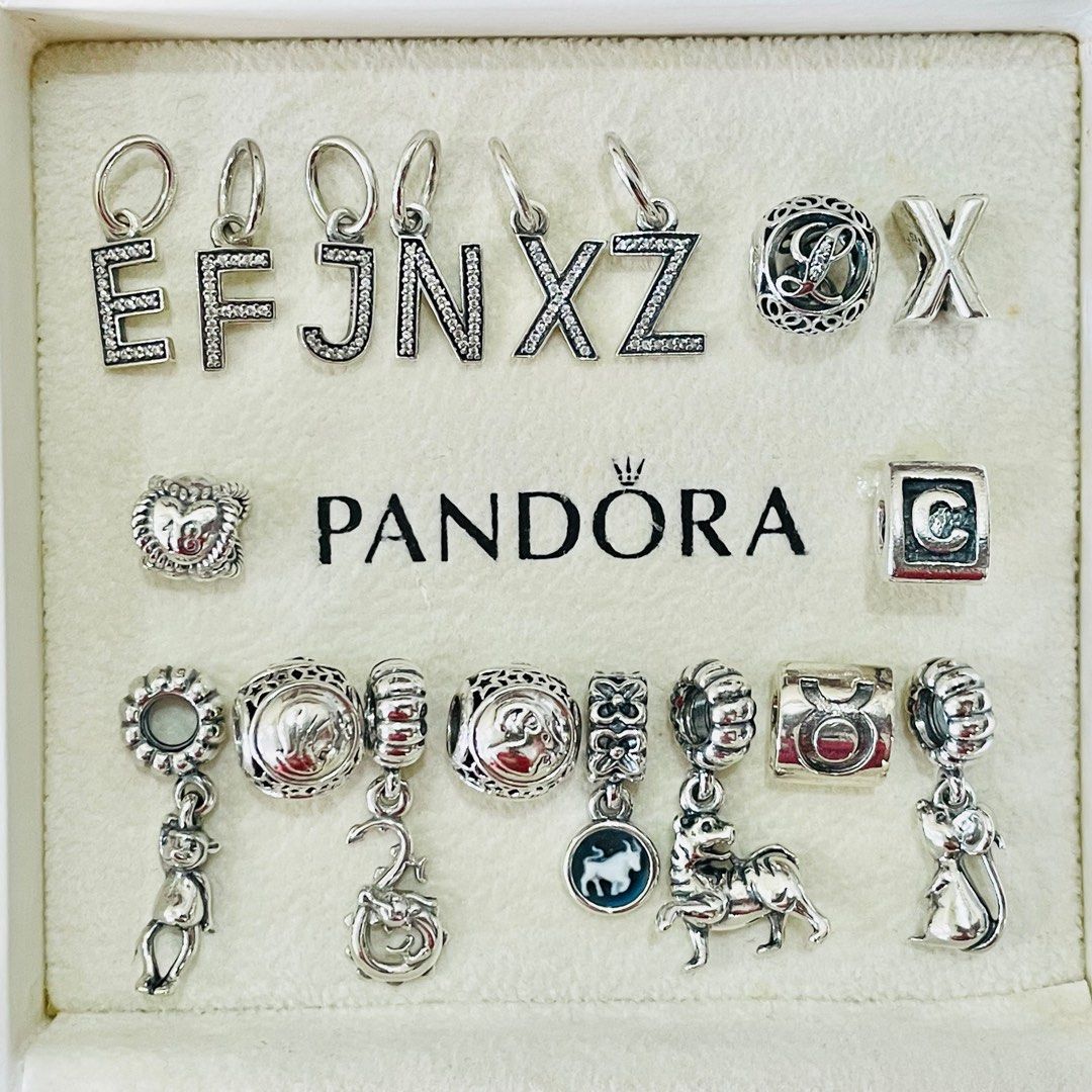 Authentic Pandora Letters, Numbers and Zodiac Charms, Women's Fashion