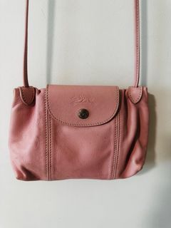 Authentic pink Longchamp crossbody bag