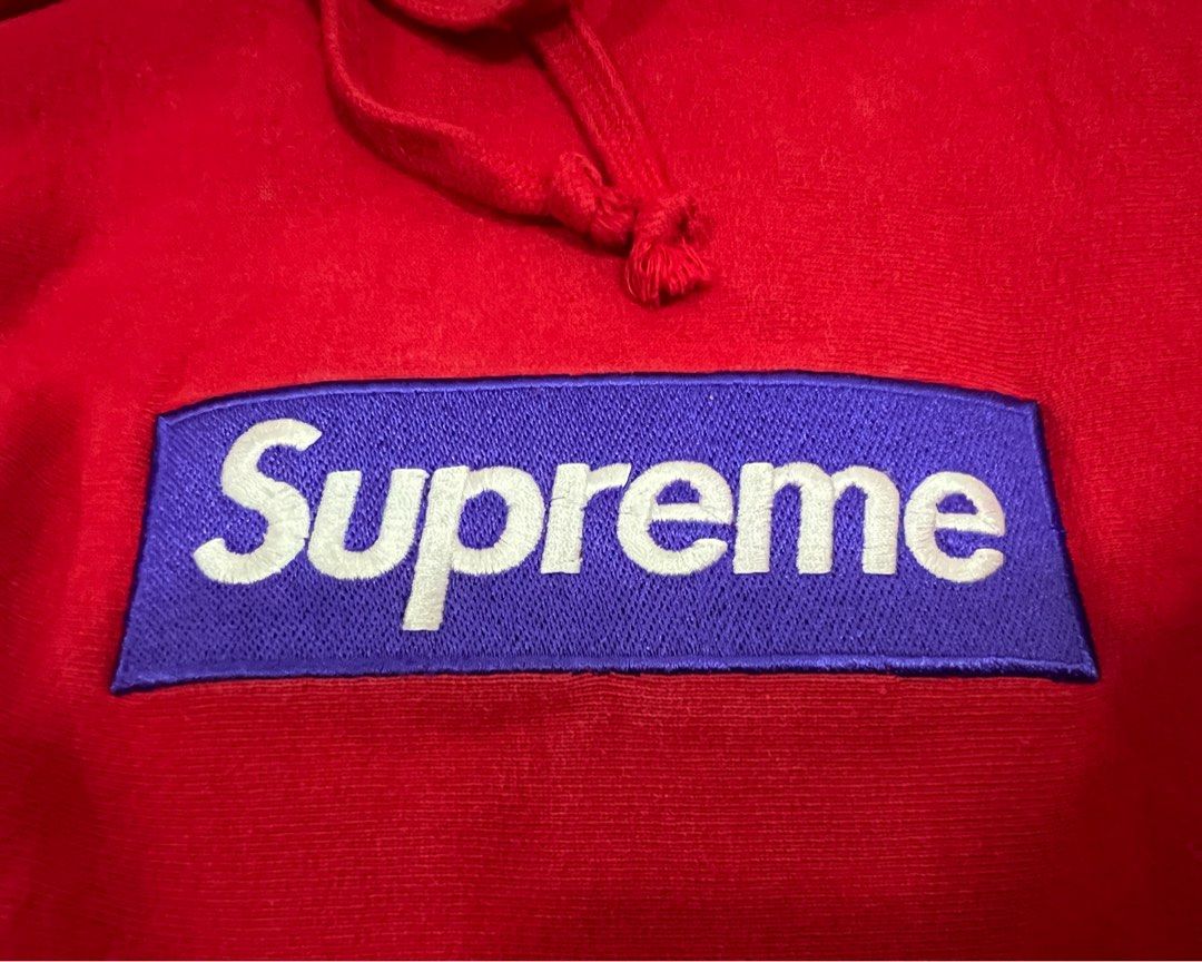 Red and purple sales supreme box logo hoodie