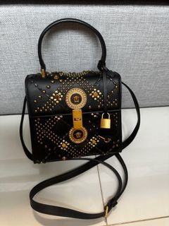 Authentic Versace 2 way leather Kelly bag