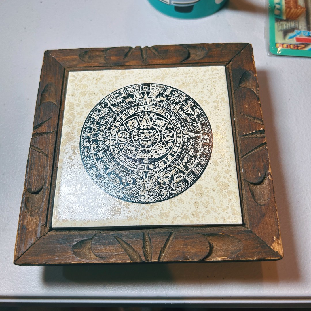 Aztec Calendar ceramic with wooden border, Hobbies & Toys, Memorabilia ...