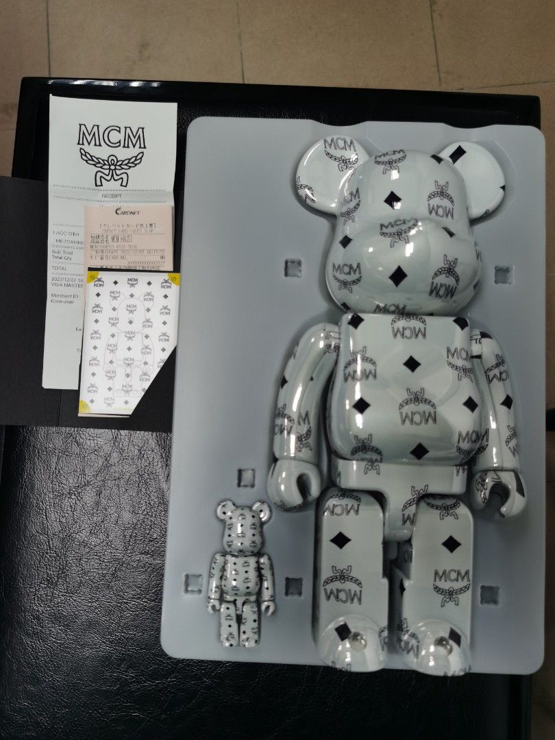 BE@RBRICK MCM WHITE CHROME 100% & 400%