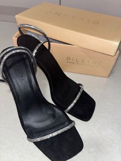 Starlette Diamanté Black Suede Heels