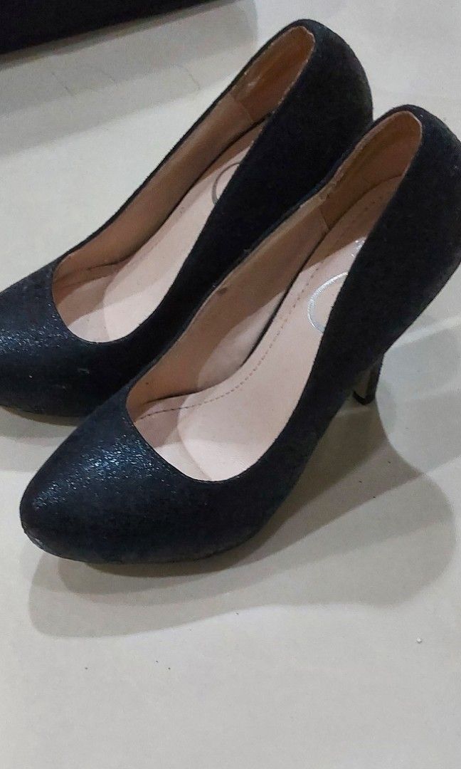 Black Platform High Heels Stiletto Hitam Hak Tinggi