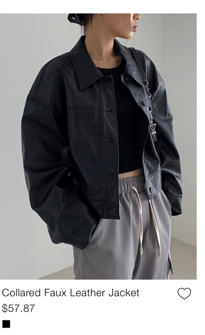 blackup fake leather jacket
