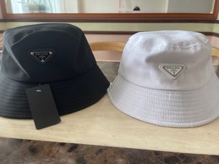 Black/White Prada Bucket Hat