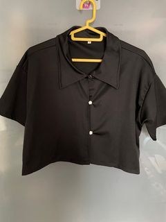 BN Black Button Up Crop Top