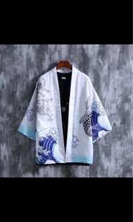 BN White Summer Wave Kimono Outerwear
