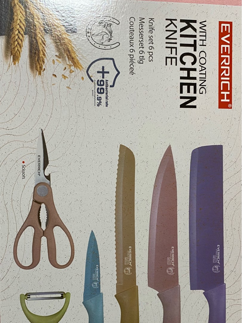 everrich anti bacterial kitchen knife set