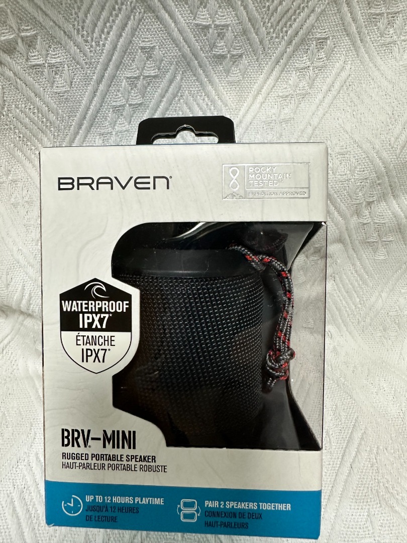 全新未開封] Braven BRV-Mini Waterproof Portable Bluetooth Speaker 防水便攜藍牙喇叭,  音響器材, Soundbar、揚聲器、藍牙喇叭、耳擴- Carousell