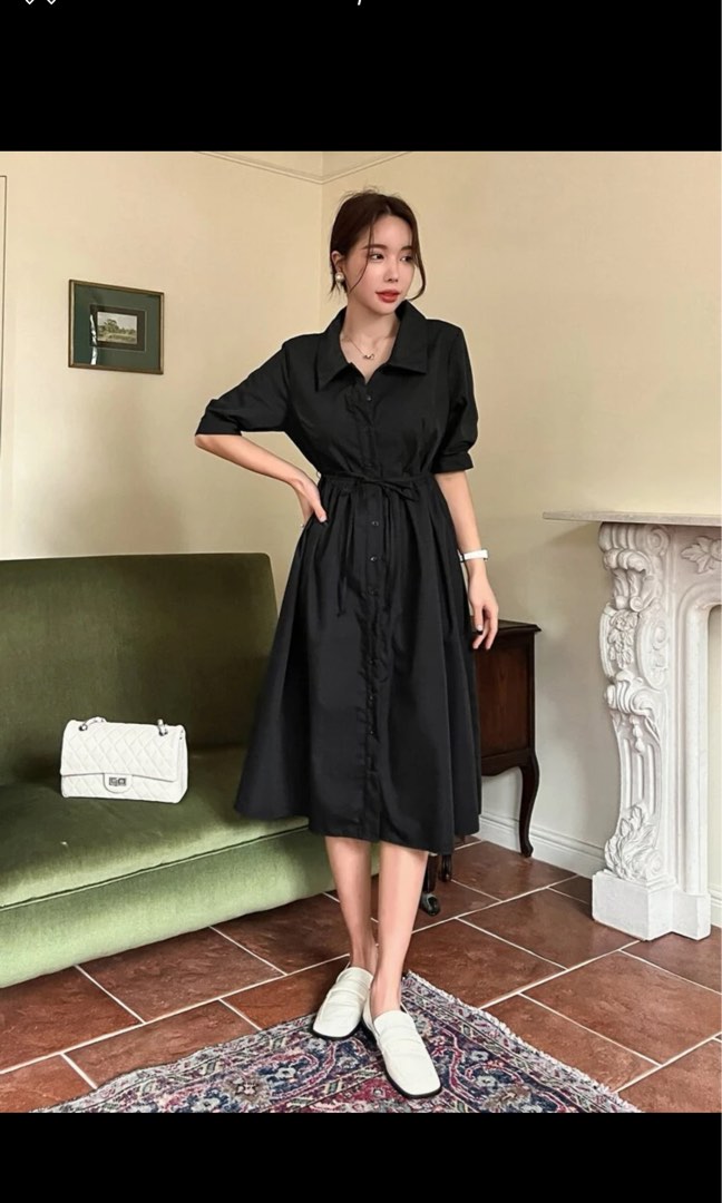 black up and down dress