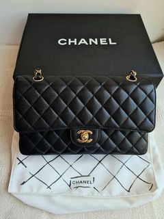 Chanel Medium Classic Flap in Black Caviar with GHW