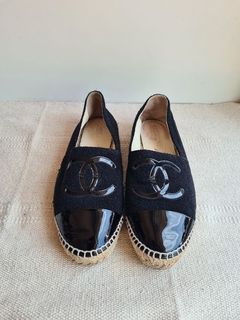 Chanel Tweed and Patent Espadrilles Size 41