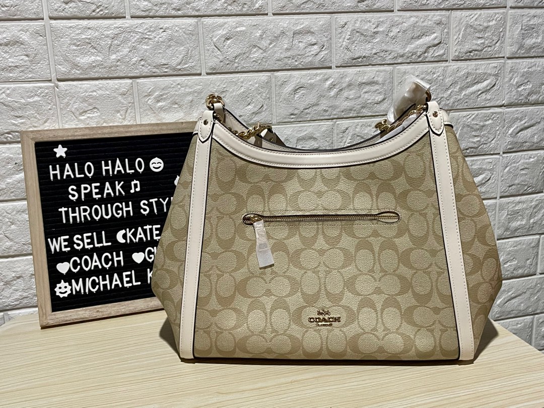 COACH Kristy Shoulder Bag Light Khaki Chalk, Luxury, Bags & Wallets on