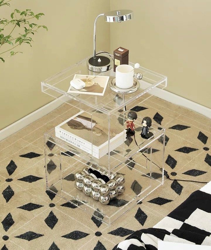 Contemporary acrylic side table, Furniture & Home Living, Furniture ...