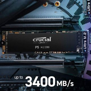 Crucial P5 1TB NVME SSD CT1000P5SSD8 3D NAND NVMe/PCIe M.2 Internal SSD, 1TB