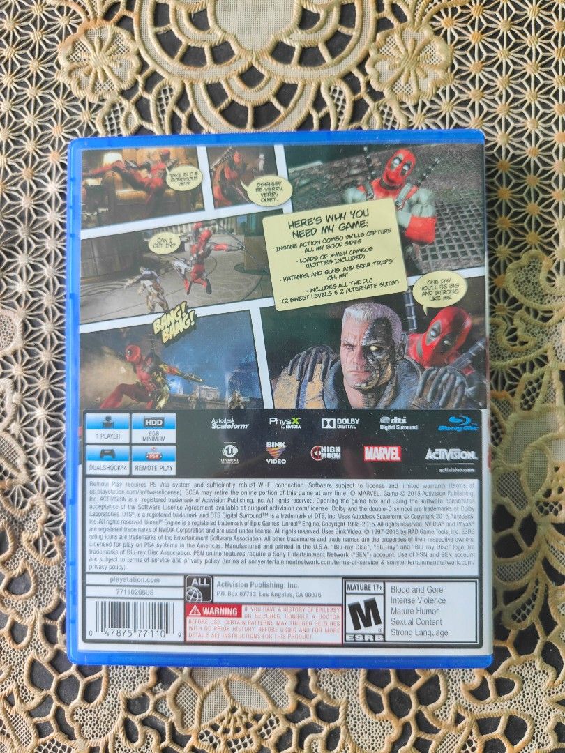 Jeu Deadpool PS4, Playstation 4, PAL, Version Française, Comme Neuf, PEGI 18