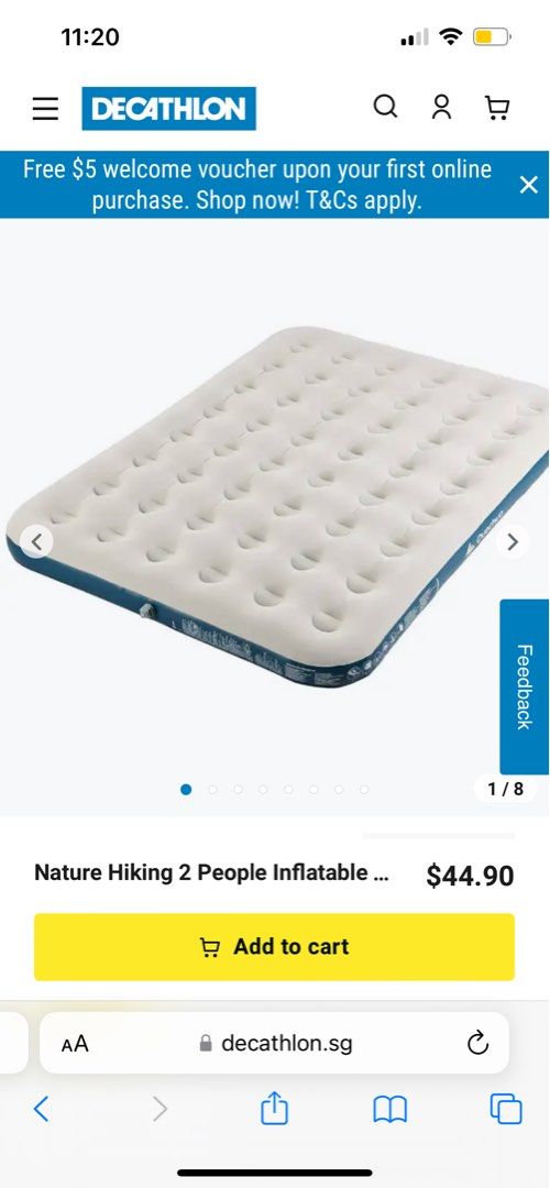Decathlon inflatable mattress pump Furniture Home Living Furniture Bed Frames Mattresses on Carousell