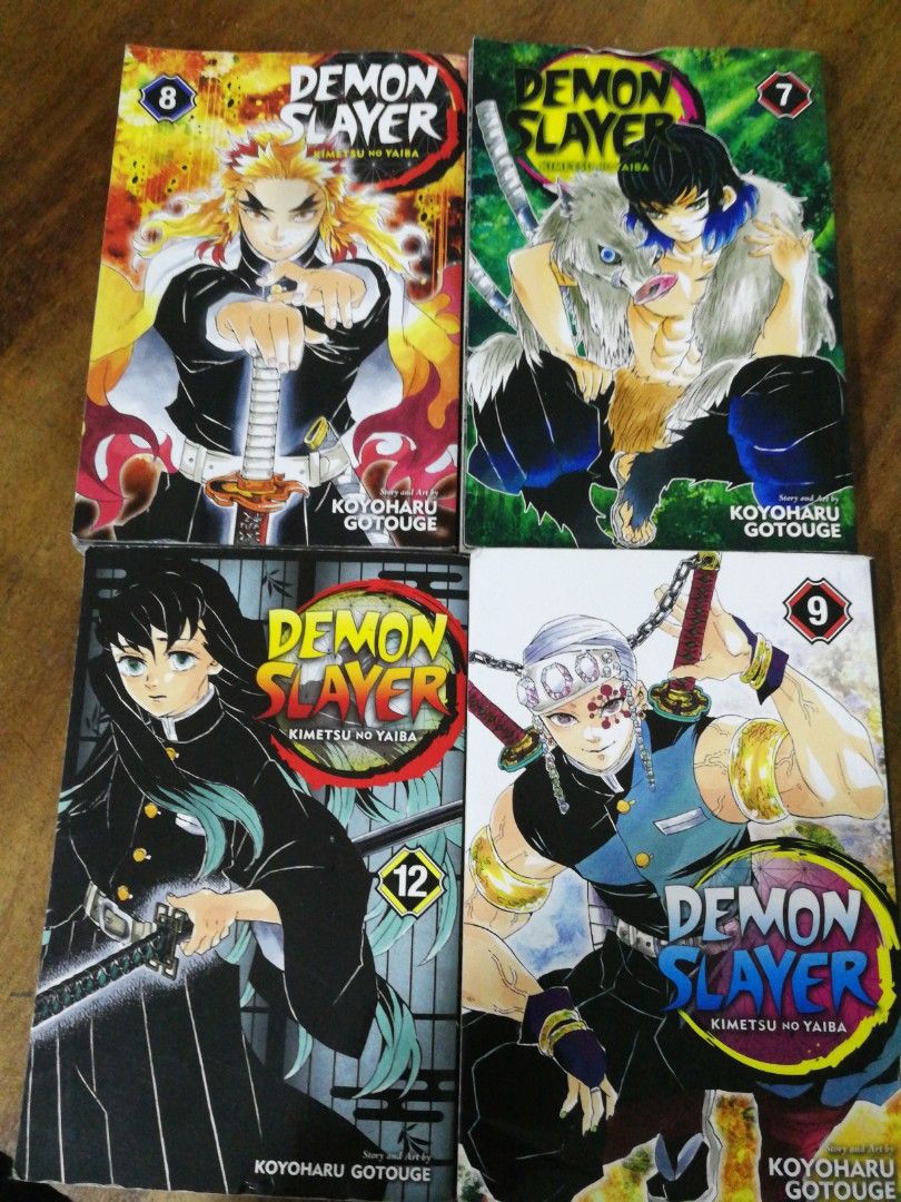 Demon slayer book 7,8,9 and 12, Hobbies & Toys, Books & Magazines