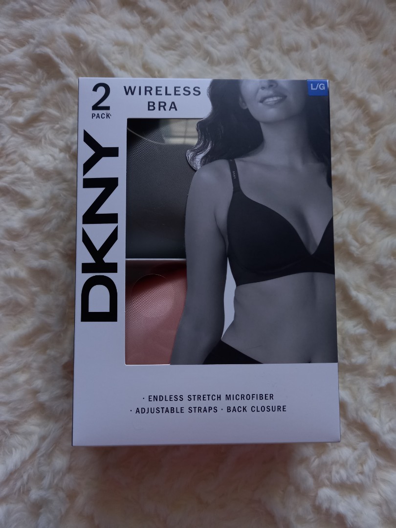 DKNY Women's Seamless Bralette Adjustable Straps 2-pack Pink Gray Size  Small