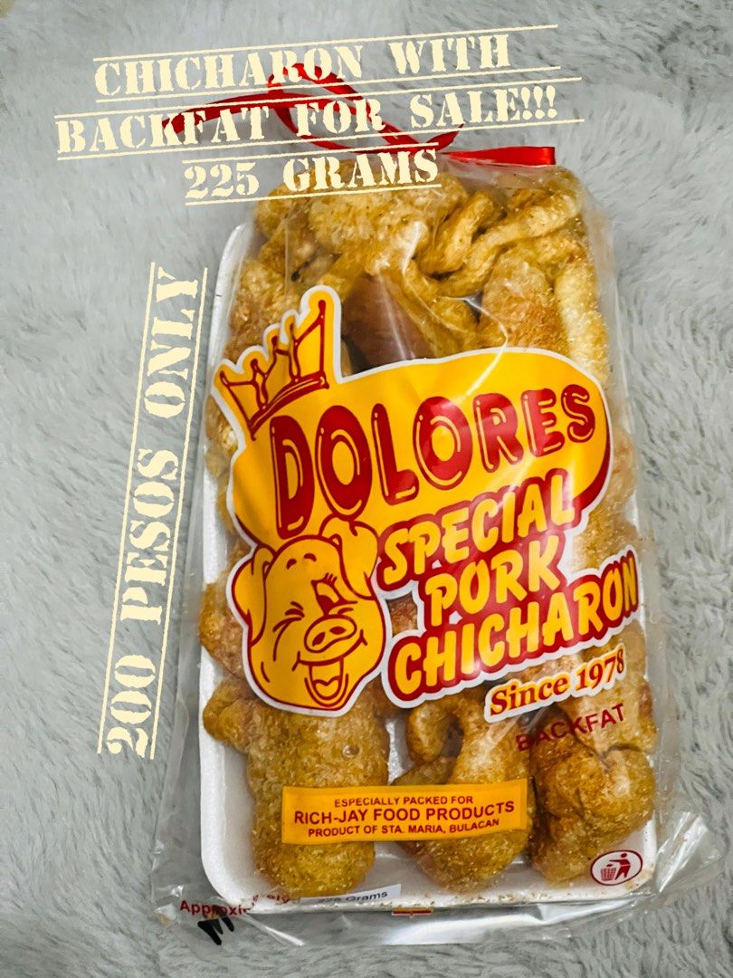 Dolores Chicharon (Category: Packaged & Instant Food) located in Manila. Submitted by elvbee (Listing ID 1218841672, Image 1). Description: Sf shouldered by buyer. Can give discount for bulk orders..