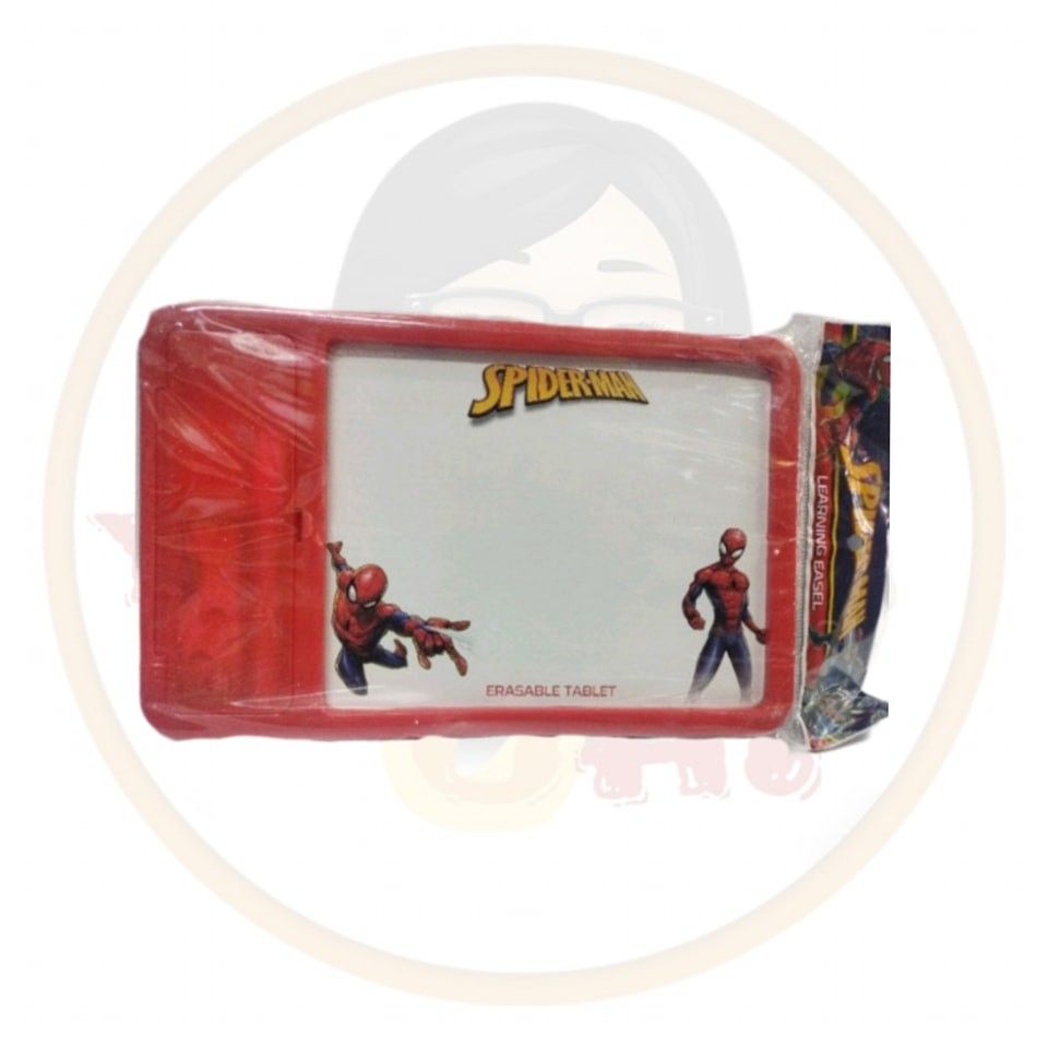 Drawing board (Category: Stationery & School Supplies) located in Quezon City. Submitted by gervincho (Listing ID 1218869936, Image 1). Description: • Brand new • Available characters: Spiderman • Size: L 27 cm × W 2 cm × H 17 cm - Package includes: • 1× double sided drawing board ( White board and chalk board) • 1× Chalk • 1× White board marker • 1× eraser • Open for pick up or delivery (plus shipping fee) • Open for reservations with advance pa