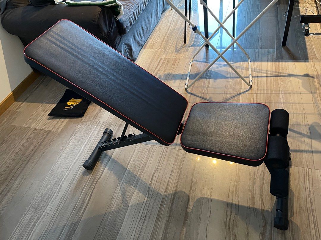 Dumbbells and bench set, Sports Equipment, Exercise & Fitness, Weights