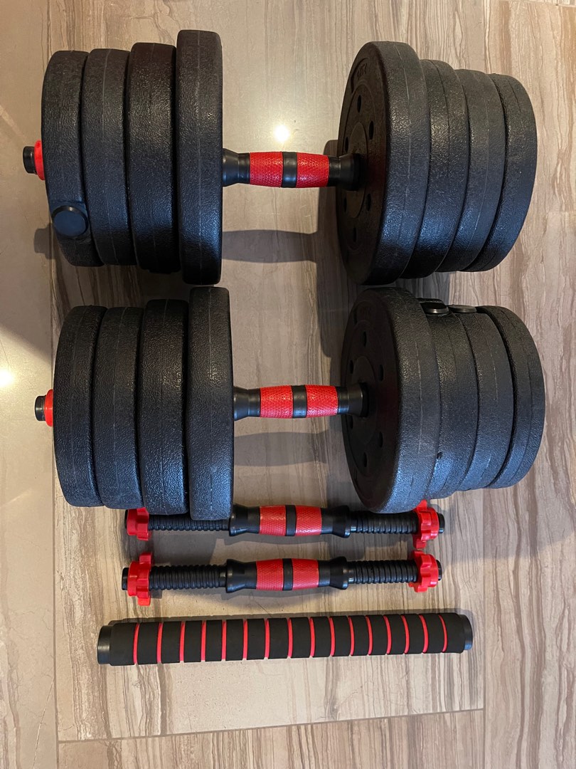Dumbbells and bench set, Sports Equipment, Exercise & Fitness, Weights