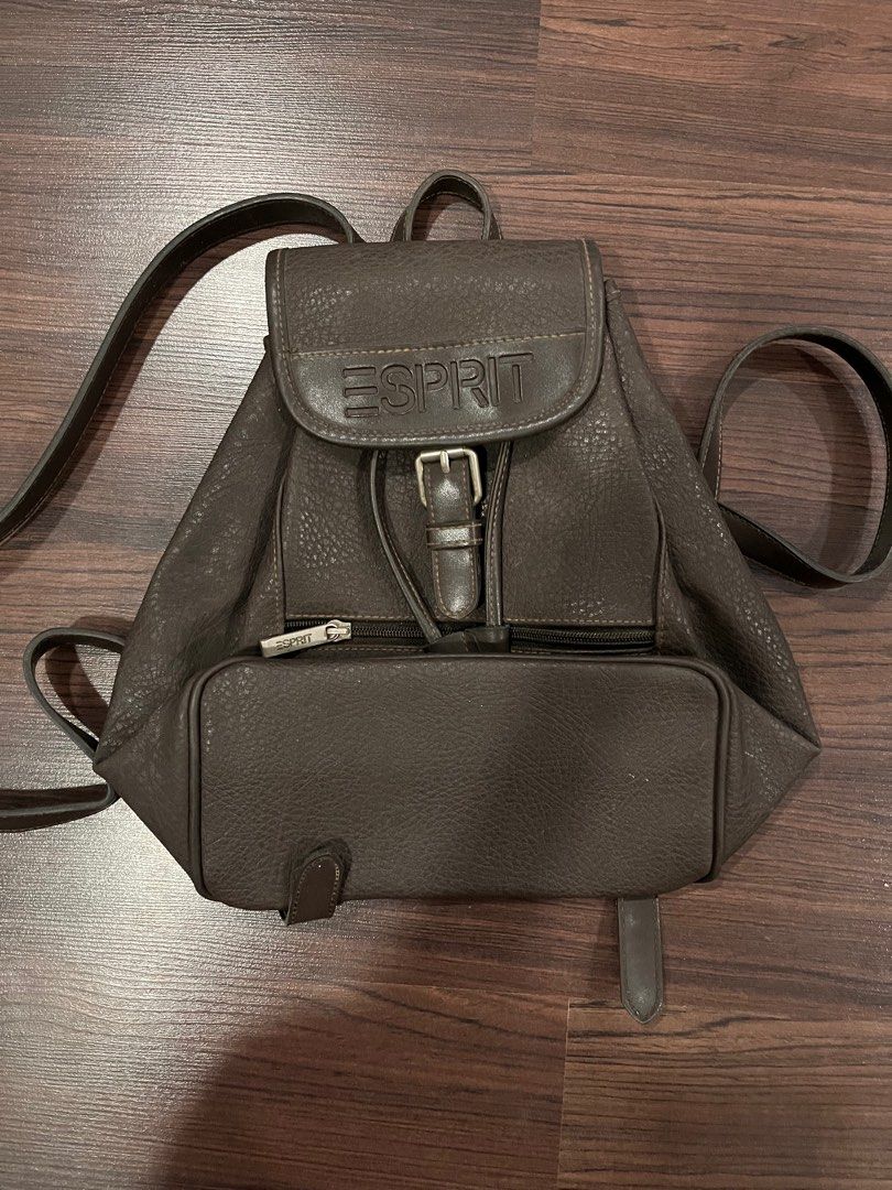 Esprit leather backpack shop