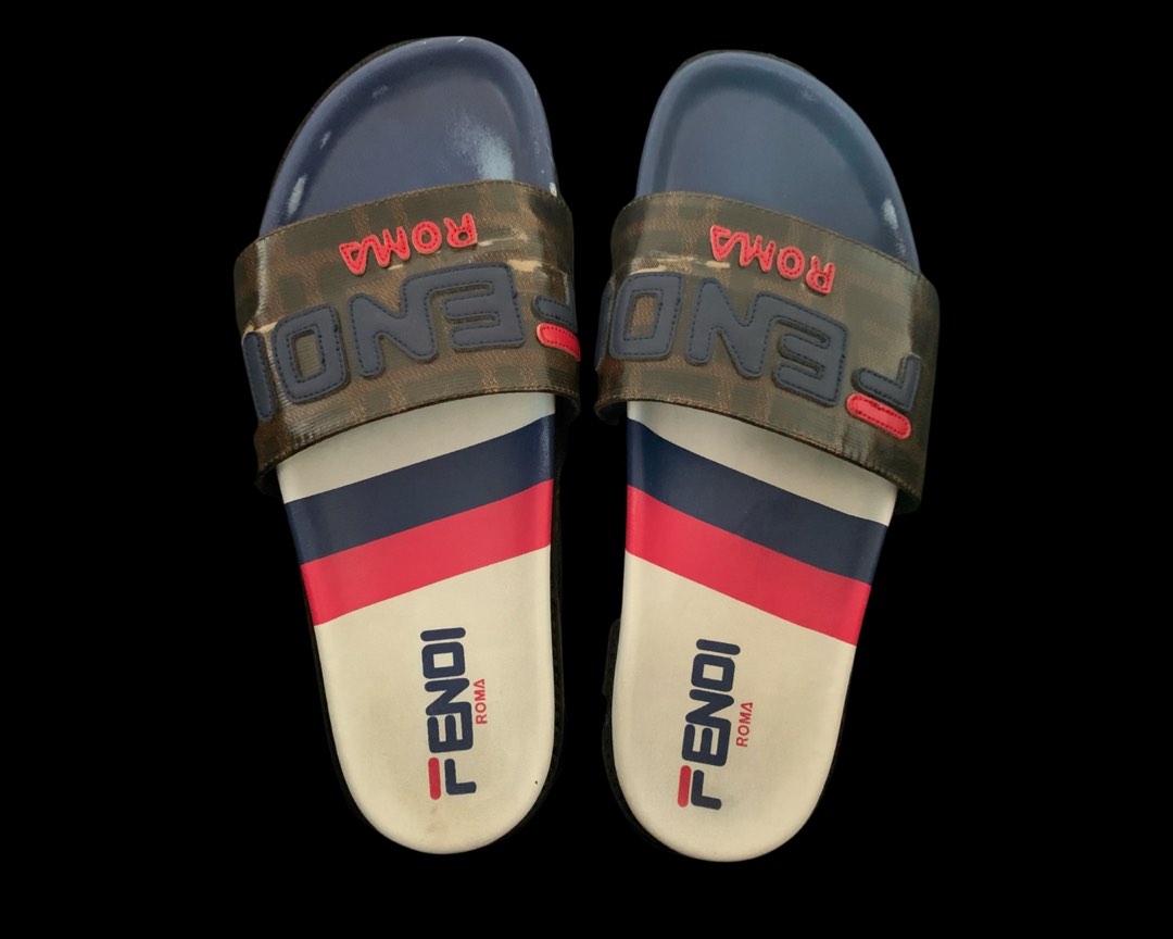 Fila Fendi Slides Multi Color Luxury Sneakers Footwear on