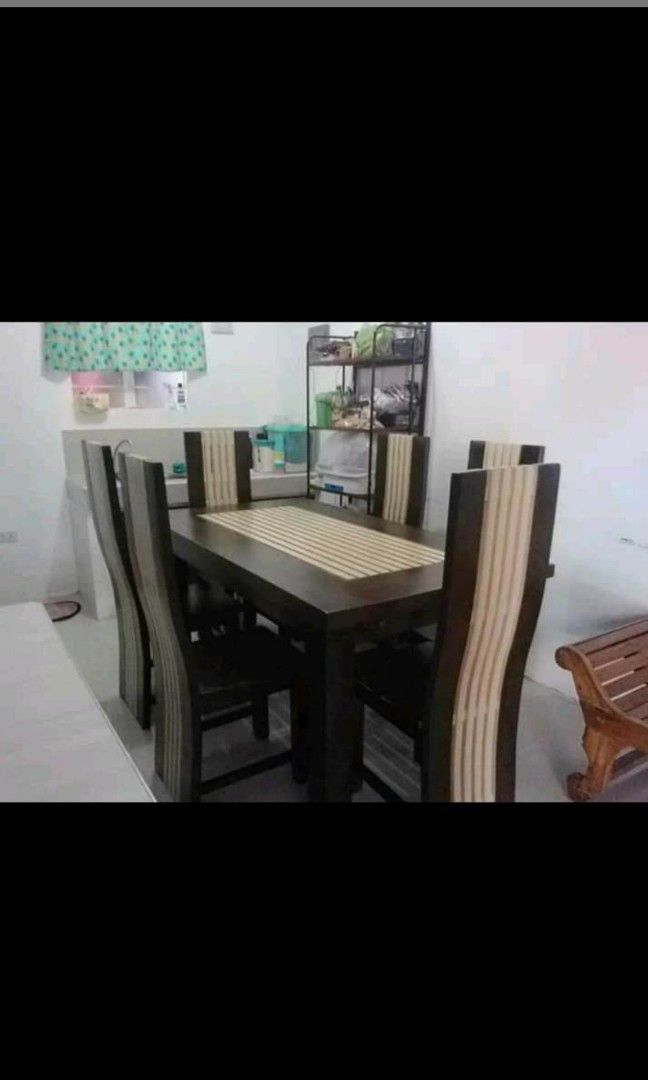 filipino made furniture dining set 6 seaters.table.3ftx5ft taas ng